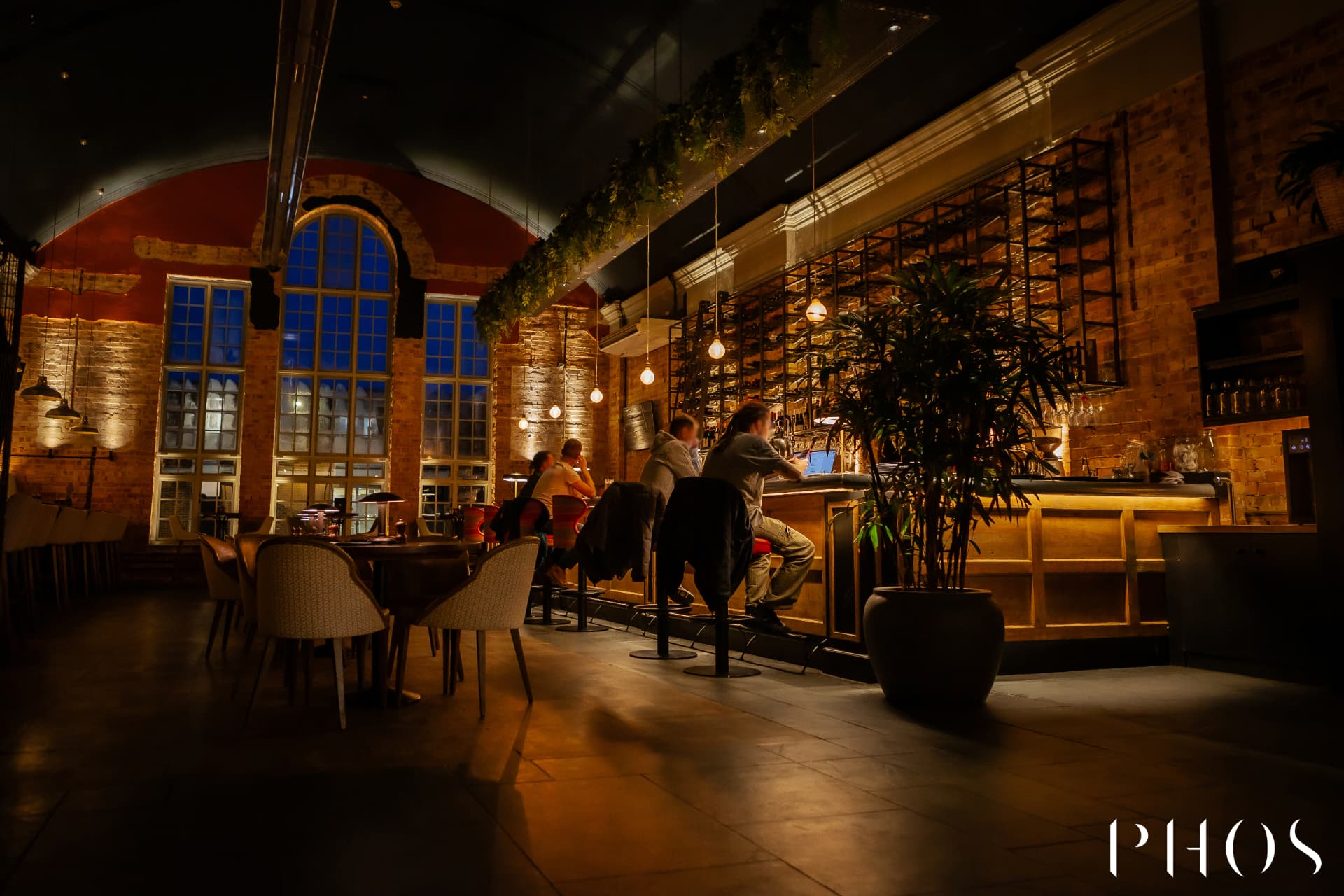 Phos Hermitage Rd — bar seating and vaulted brick interior